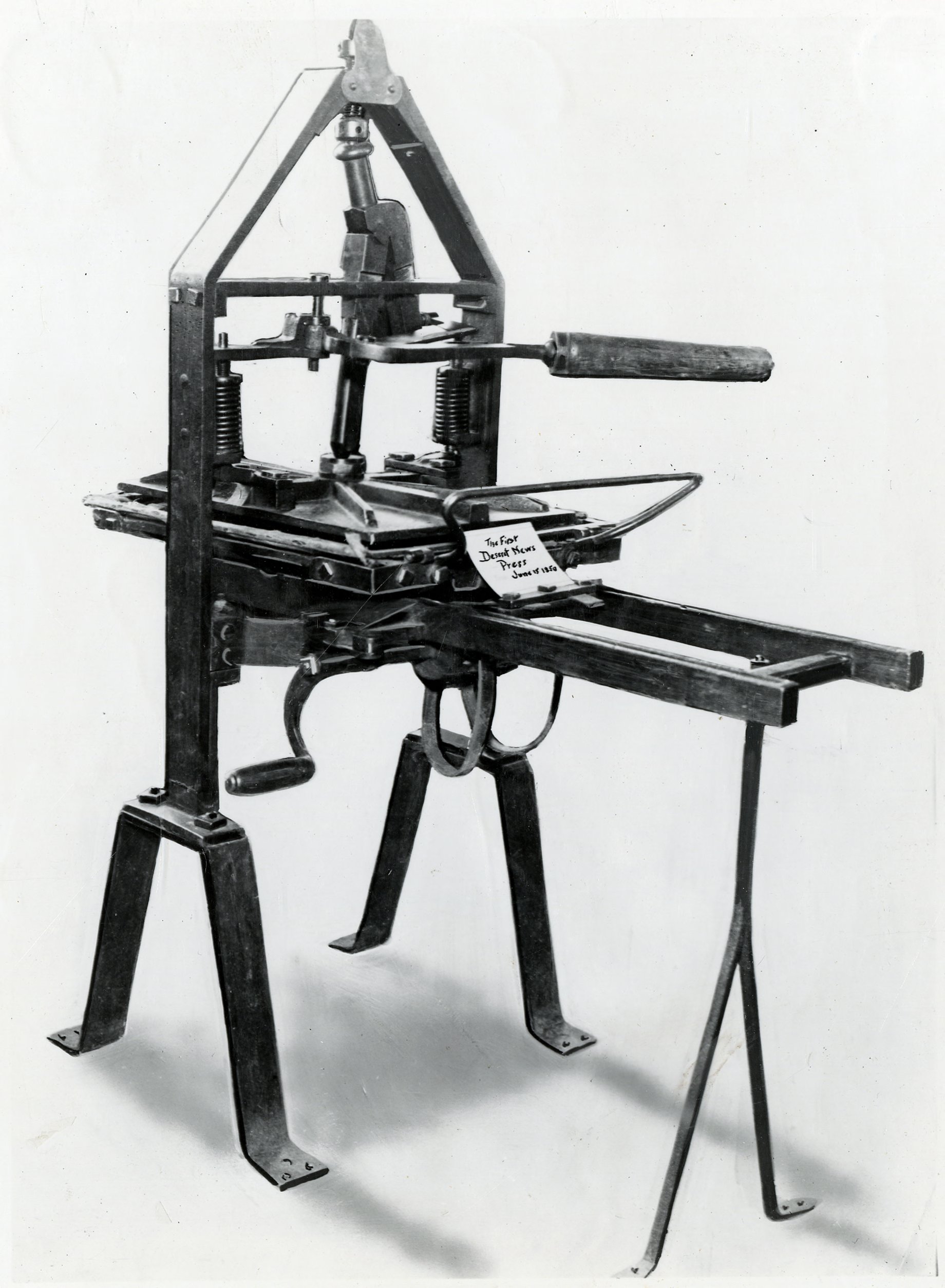 One of the first printing presses for the Deseret News in 1850.